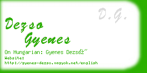 dezso gyenes business card